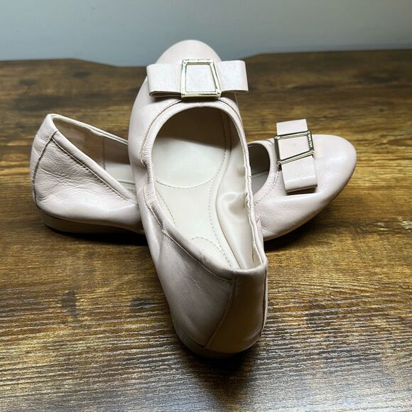 Cole Haan Womens Emory Bow Ballet Flats Size 7.5 Nude Leather - Picture 1 of 10